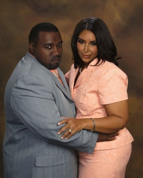 Kanye West y Kim Kardashain gordos