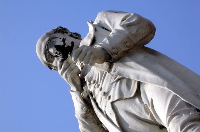 estatua Spallanzani Scandiano, Italia,