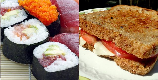 sushi y sándwich