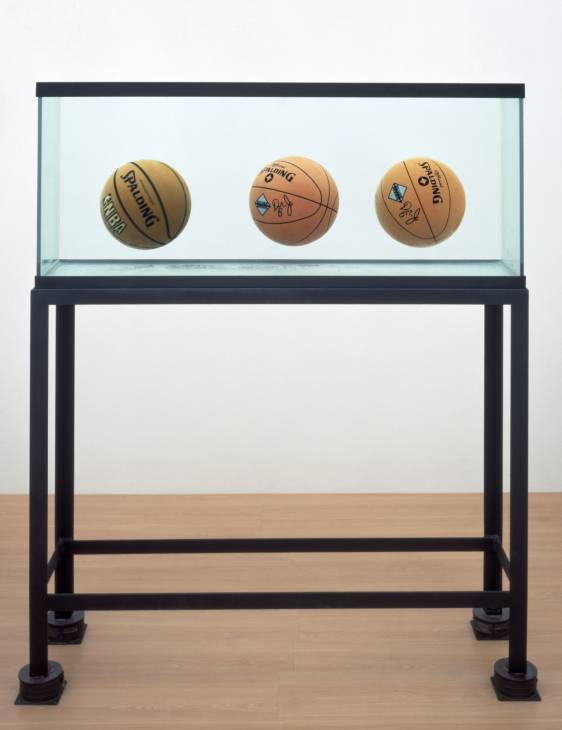 Three Ball Total Equilibrium Tank (Two Dr J Silver Series, Spalding NBA Tip-Off) 1985 by Jeff Koons born 1955