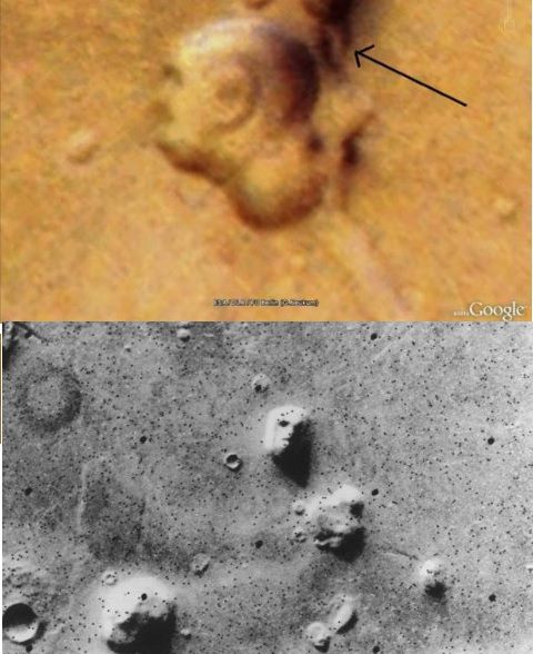 Rostros sobre la superficie marciana.