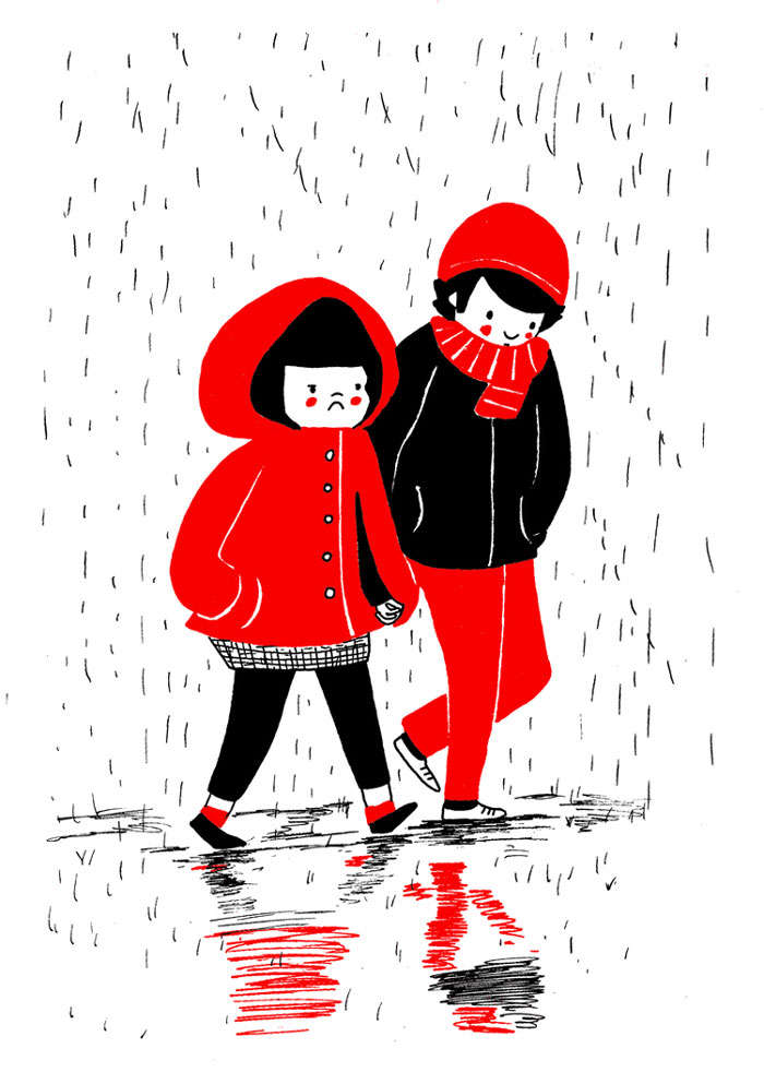 caminata lluvia