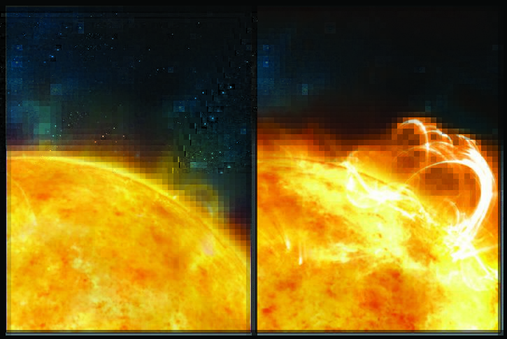 comparacion erupciones solares