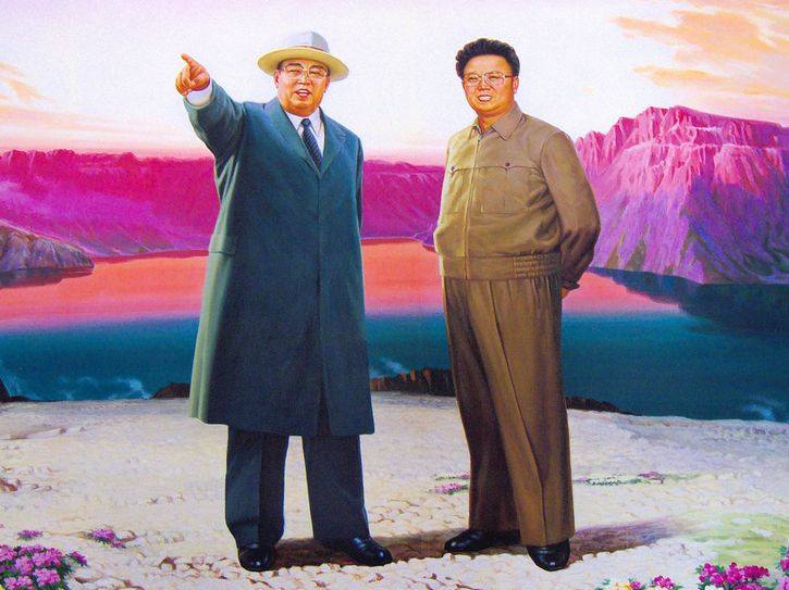 lideres corea norte pintura