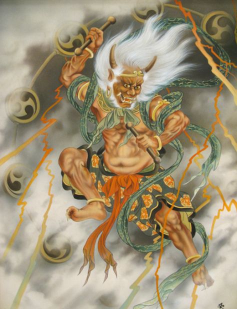 Raijin-pintura dios del trueno