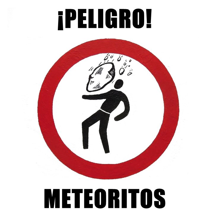 cartel peligro meteoritos