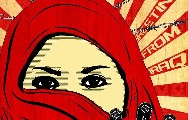 mujer con hiyab rostro ilustracion
