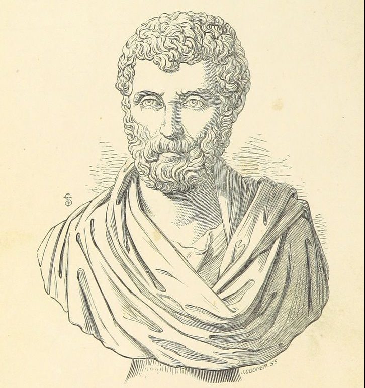 Herodoto busto dibujo a lapiz