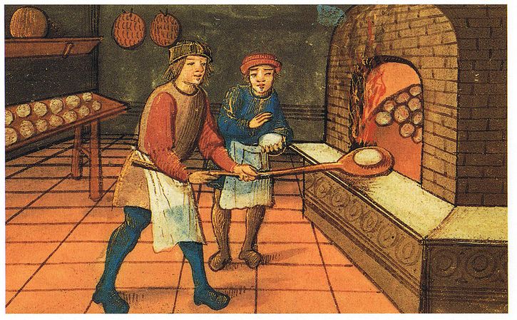 cocinando pan en la edad media