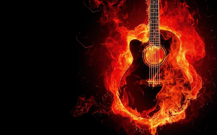 guitarra incendiandose