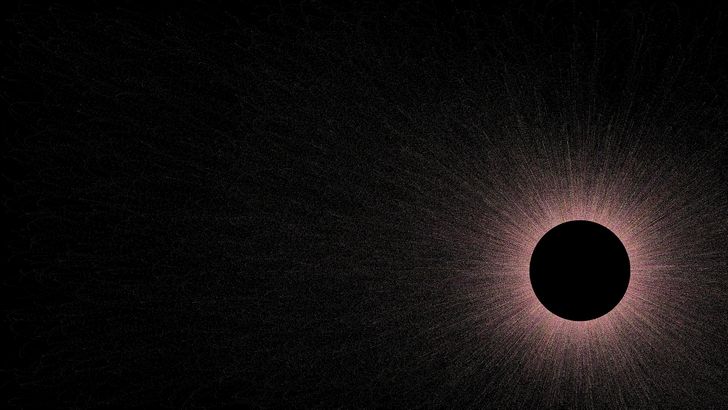 representacion de agujero negro en el espacio