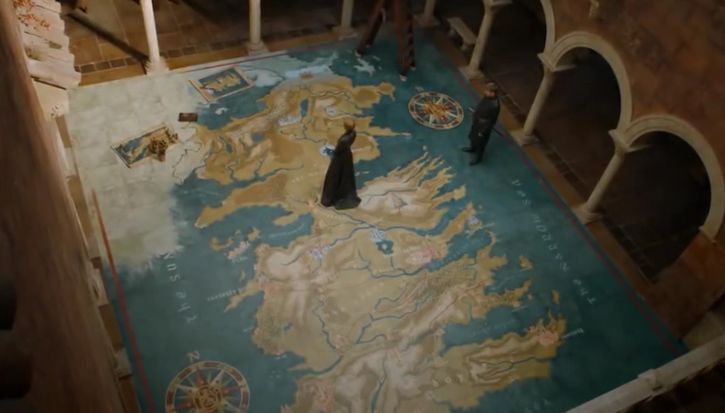 Cersei y Jaime Lannister sobre el mapa vista superior