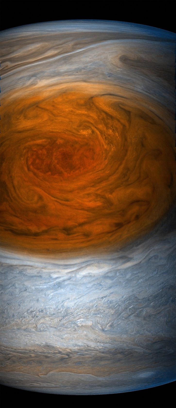 Gran Mancha Roja de Jupiter por sonda Juno (3)