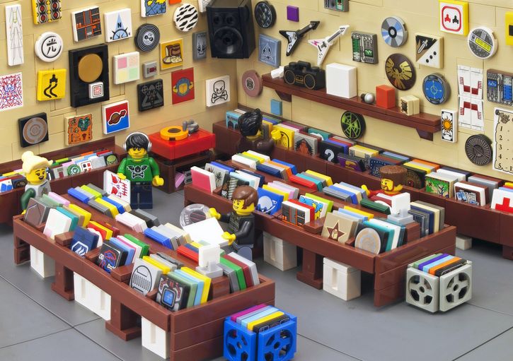 LEGO tienda de disco vinilo portada