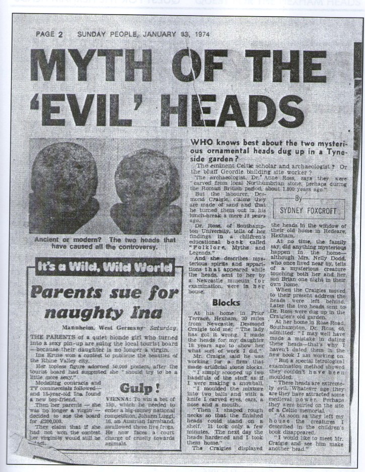 el mito de las cabezas malditas hexham 1974
