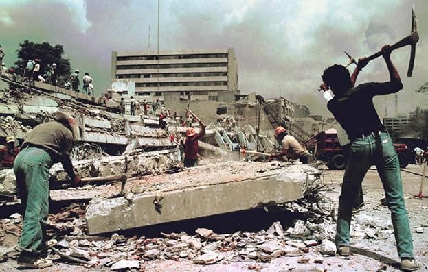 sismo 1986 mexico voluntarios trabajando