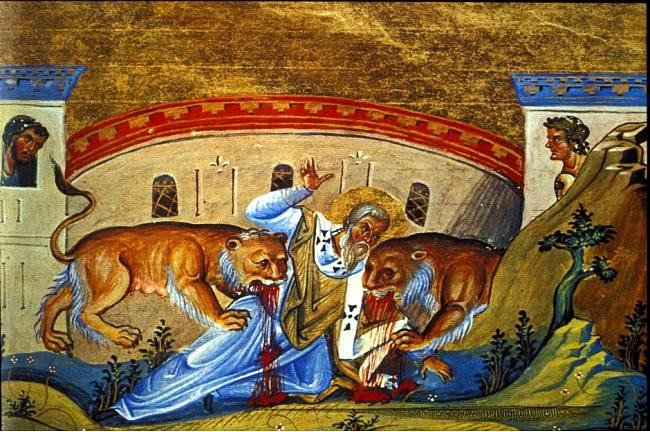 Ignacio de Antioquia devorado por leones