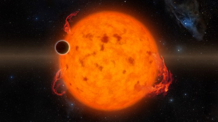 exoplaneta con estrella joven