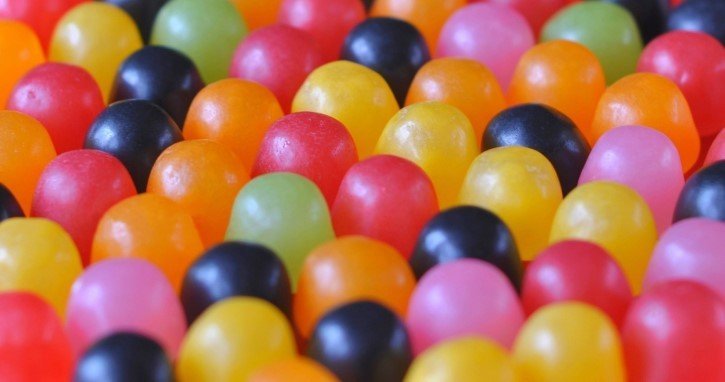 caramelos de colores close up