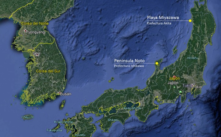 zona embarcaciones perdidas corea del norte y japon