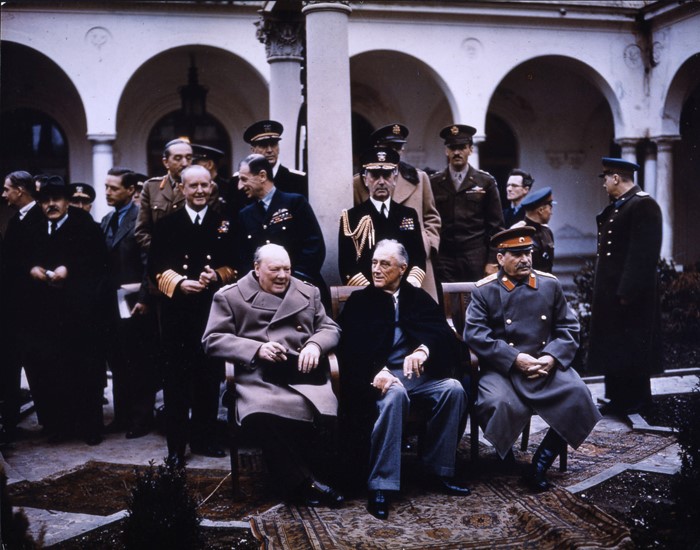 Stalin, Winston Churchill y Franklin D. Roosevelt