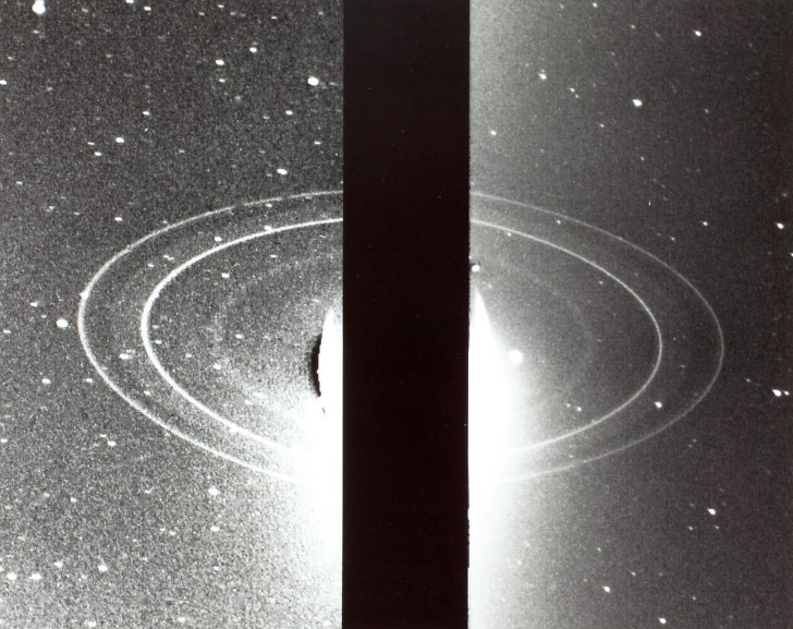 Voyager imagen de los anillos de neptuno