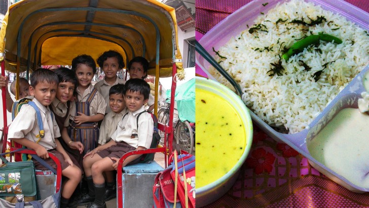 Desayuno escolar en la india kadhi
