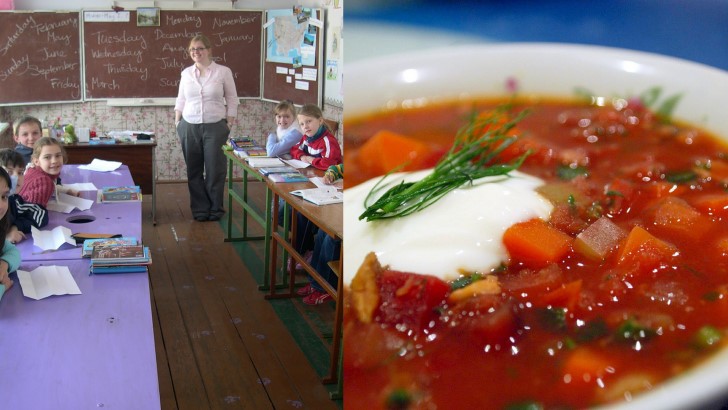 Ucrania borsch desayuno escolar
