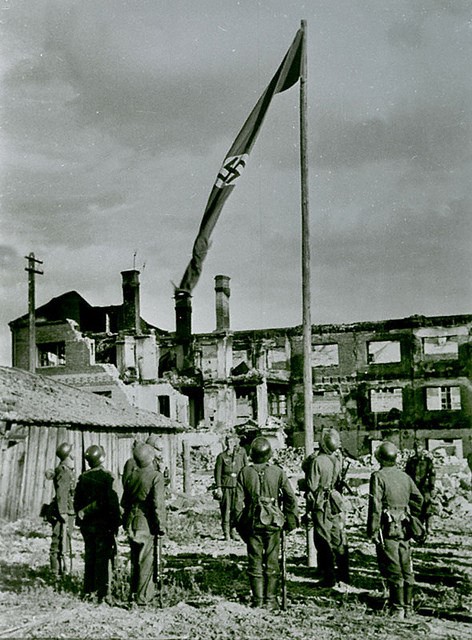 Bandera nazi en stalingrado
