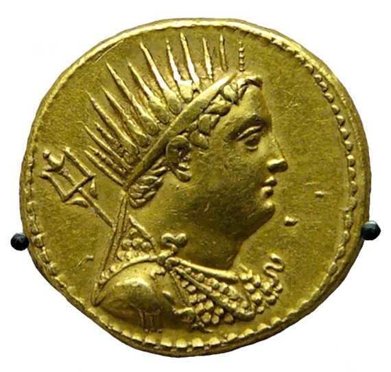 Moneda del rey ptolomeo iii