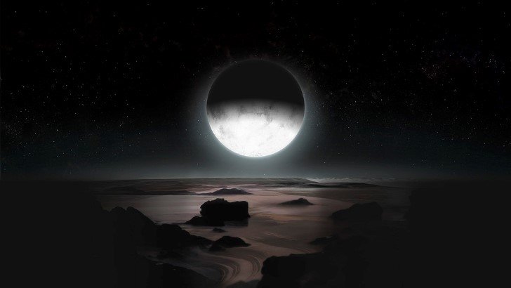 Pluton a la luz de la luna