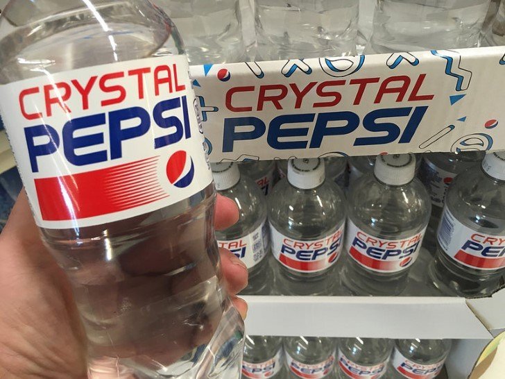 crystal pepsi refresco de cola transparente