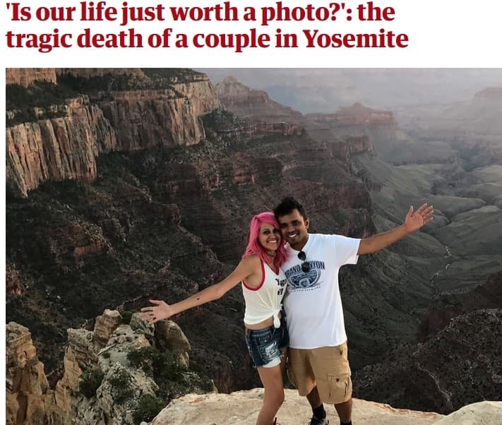 muerte por selfie pareja en yosemite