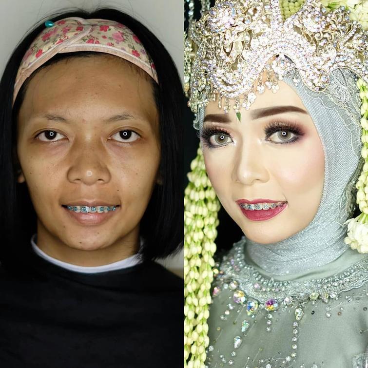 novias indonesia antes despues maquillaje (1)