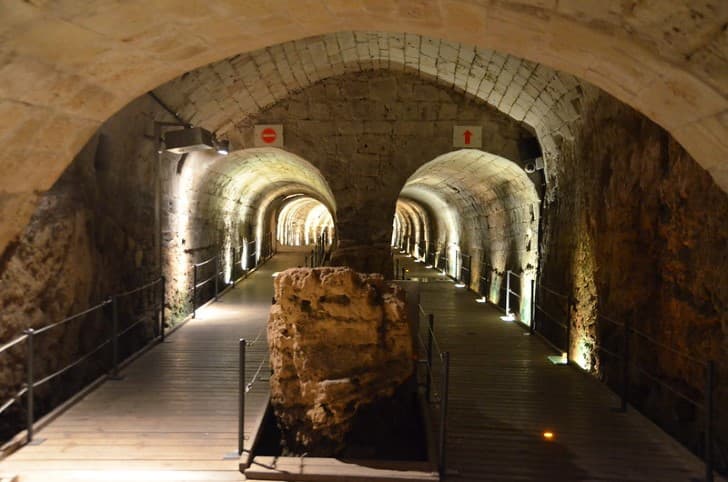 Tunel de los Templarios en Fortaleza de Acre exposicion