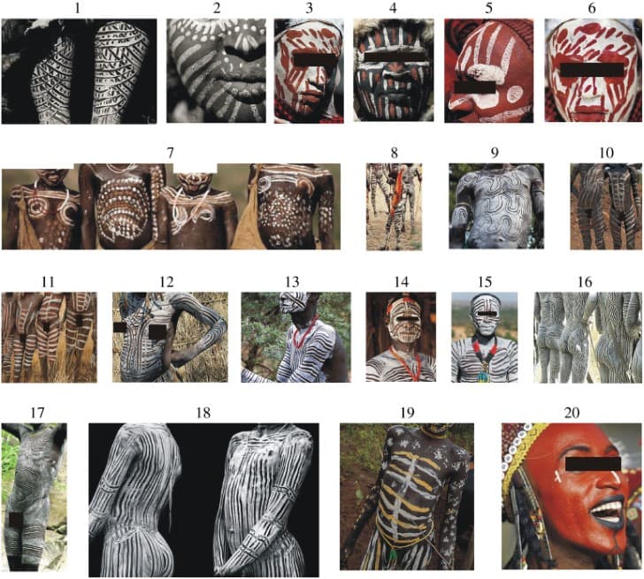 patrones a rayas tribus africada