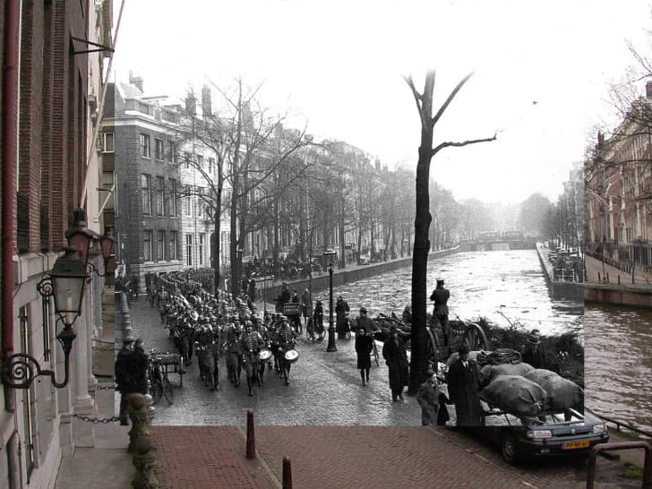 Nazis Marchando en Amsterdam