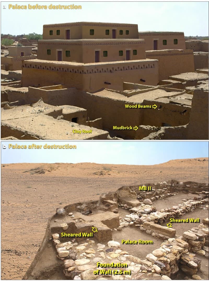 palacio antes y después de la destrucción
