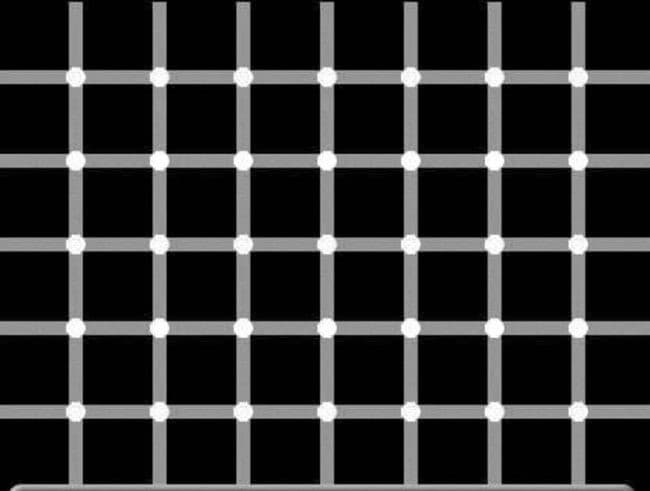 ilusion optica de los puntos negros y blancos
