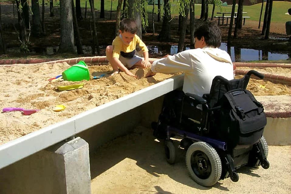 cajas de arena sillas de ruedas