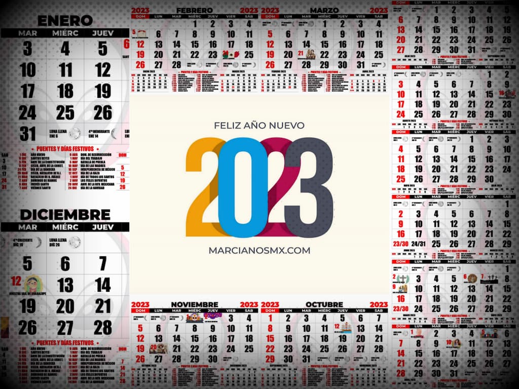 Calendario 2023 listo para imprimir