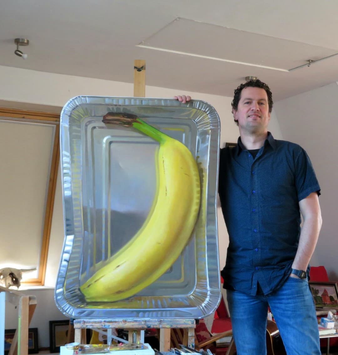 banana gigante pintura