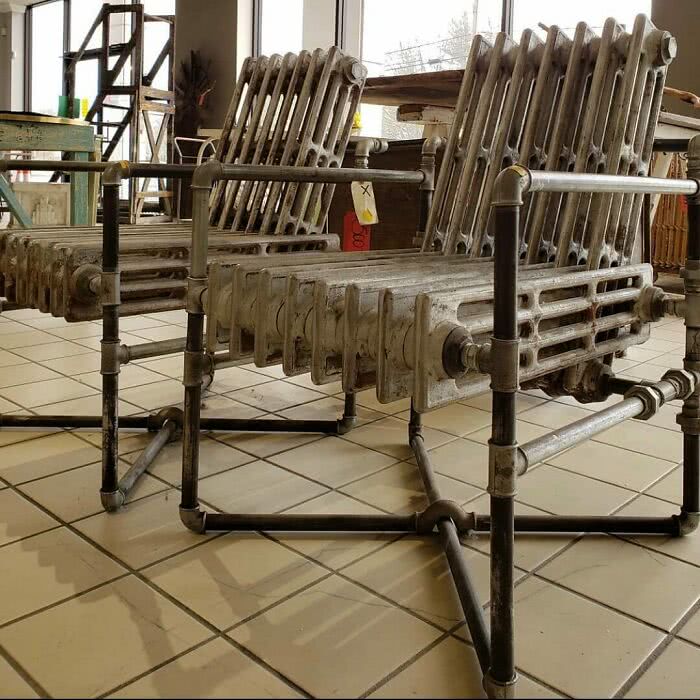 sillas hechas con calentadores