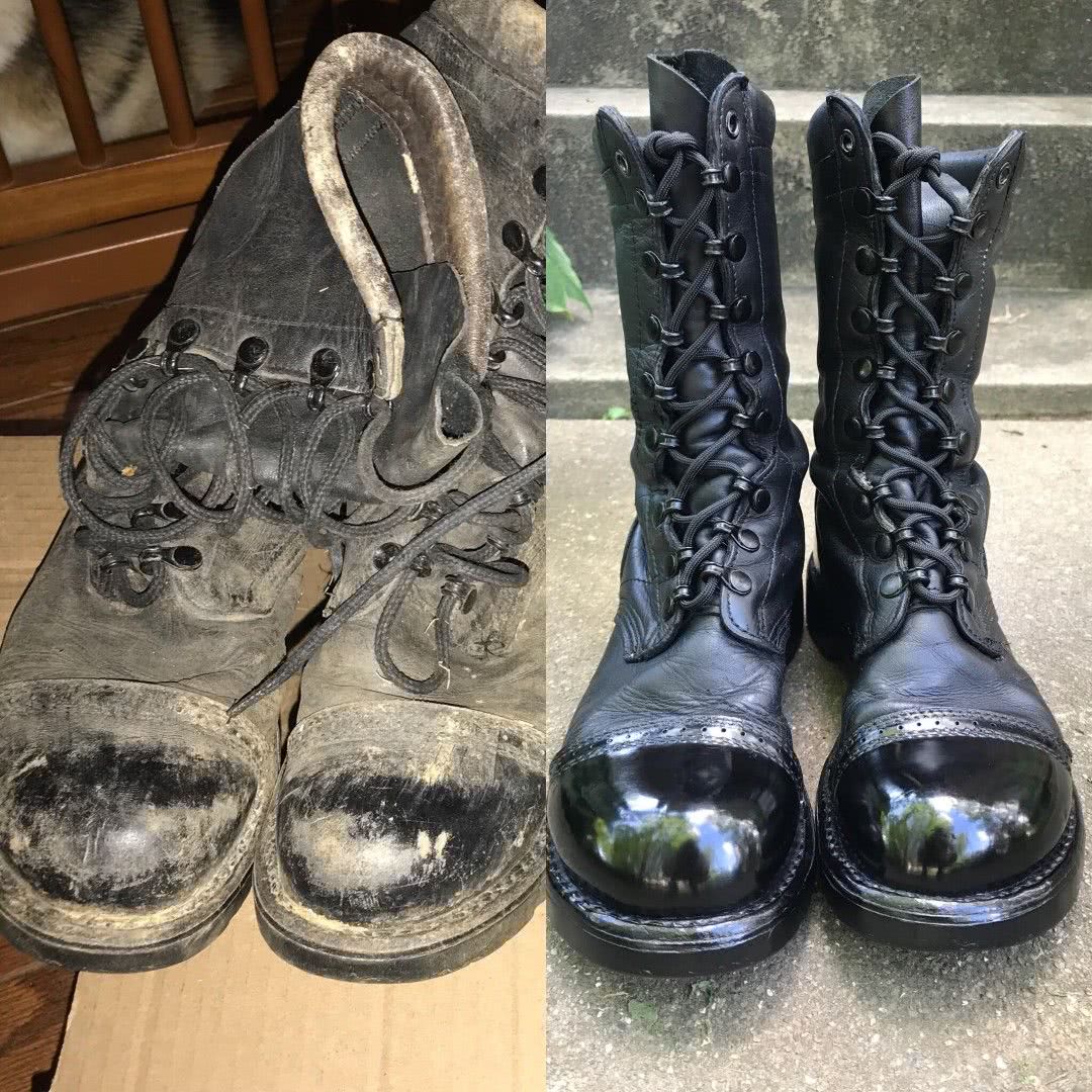 botas limpieza antes y despues comparacion