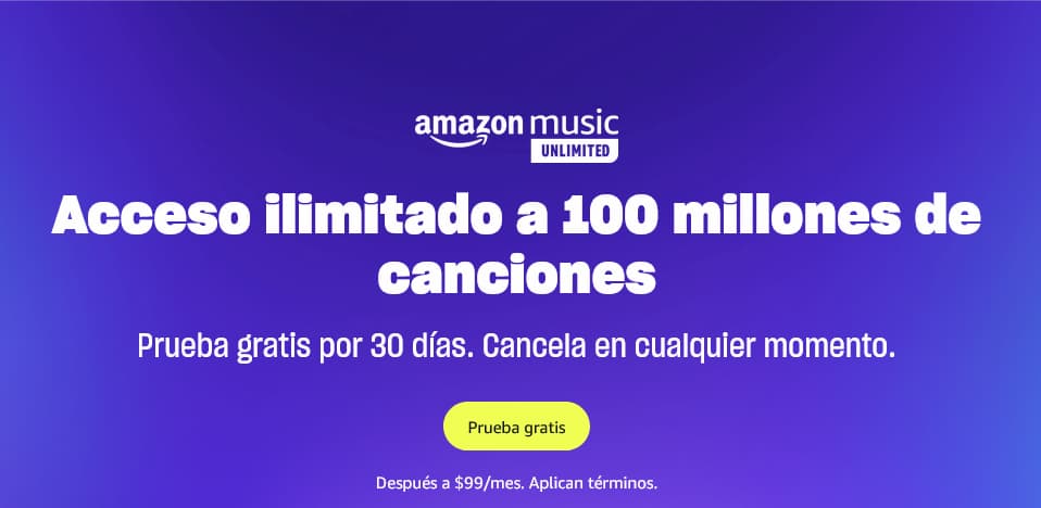 Amazon Music Unlimited 100 millones de canciones sin anuncios