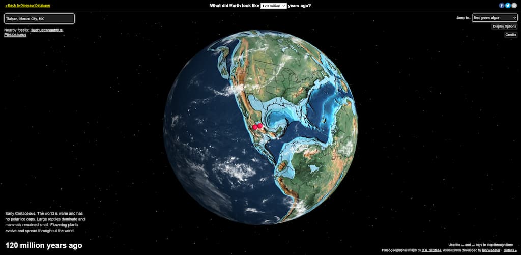 Mapa interactivo muestra tu casa en la era de los dinosaurios1